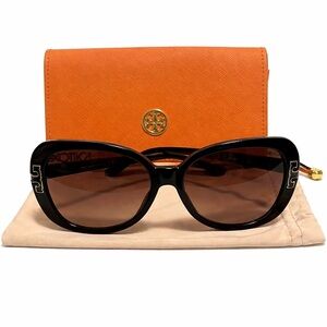 Tory Burch Butterfly Black Sunglasses with Orange Case